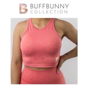 BuffBunny Aurora Crop Top - Pink with Gold Speckles